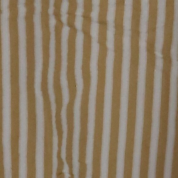 H&M MUSTARD YELLOW WHITE STRIPED WIDE CUT SLEEVE WITH LACE TRIM CROP TOP - Picture 4 of 8